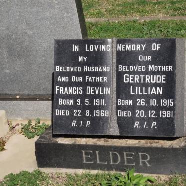 ELDER Francis Devlin 1911-1968 7 Gertrude Lillian CROFT 1915-1981