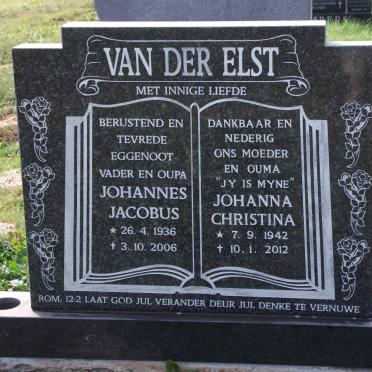 ELST Johannes Jacobus, van der 1936-2006 &amp; Johanna Christina 1942-2012