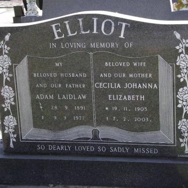 ELLIOT Adam Laidlaw 1891-1977 &amp; Cecilia Johanna Elizabeth 1905-2003