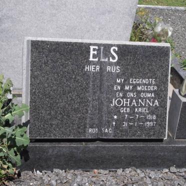 ELS Johanna nee KRIEL 1918-1997