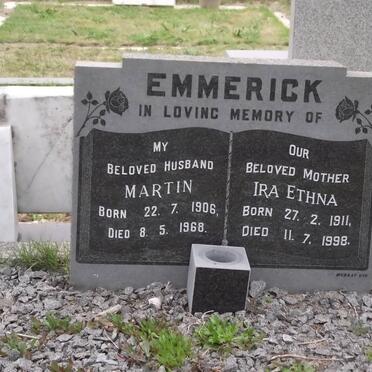 EMMERICK Martin 1906-1968 &amp; Ira Ethna DU TOIT 1911-1998