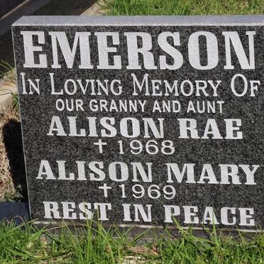 EMERSON Alison Rae -1968 :: EMERSON Alison Mary -1969