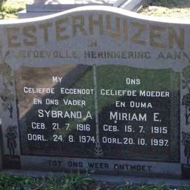 ESTERHUIZEN Sybrand A. 1916-1974 &amp; Miriam E. 1915-1997