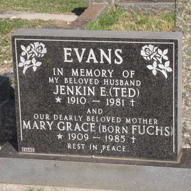 EVANS Jenkin E. 1910-1981 &amp; Mary Grace FUCHS 1909-1985