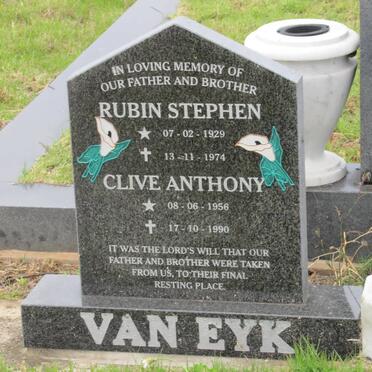 EYK Rubin Stephen, van 1929-1974 :: EYK Clive Anthony, van 1956-1990