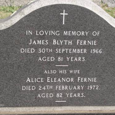 FERNIE James Blyth -1966 &amp; Alice Eleanor -1972