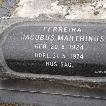 FERREIRA Jacobus Marthinus 1924-1974