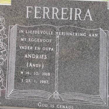 FERREIRA Andries 1918-1987