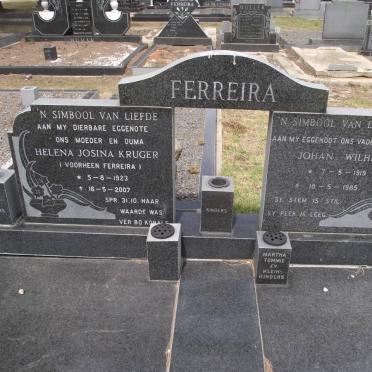 FERREIRA Johan Wilhelm 1919-1985 &amp; Helena Josina KRUGER formerly FERREIRA 1923-2007