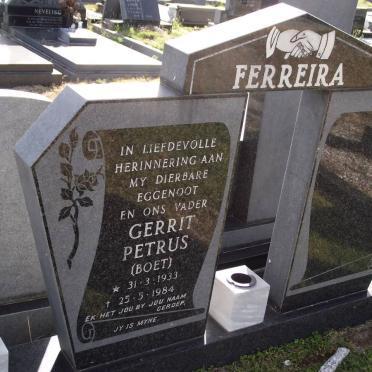 FERREIRA Gerrit Petrus 1933-1984