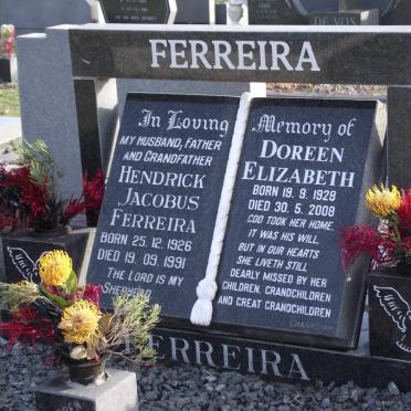 FERREIRA Hendrick Jacobus 1926-1991 &amp; Doreen Elizabeth 1928-2008