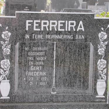 FERREIRA Gert Frederik 1929-1987
