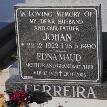 FERREIRA Johan 1922-1990 &amp; Edna Maud 1927-2006