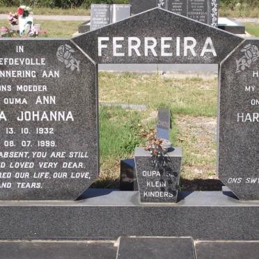 FERREIRA Harold Lawrence 1927-1977 &amp; Anna Johanna 1932-1999