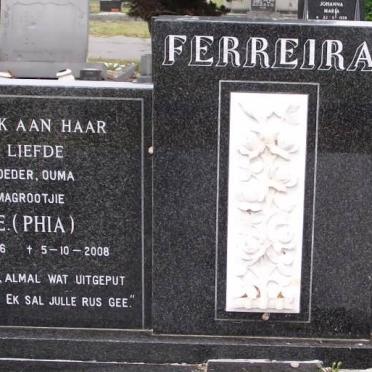 FERREIRA Izak Johannes Sakkie 1924-1987 &amp; S.J.E. 1926-2008