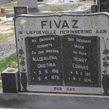 FIVAZ Henry Edward 1911-1974 &amp; Magdalena Cristina 1916-1970