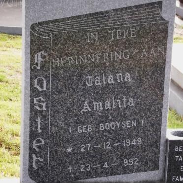 FOSTER Talana Amalita nee BOOYSEN 1949-1992