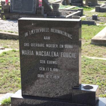 FOUCHE Maria Magdalena nee GOUWS 1891-1974