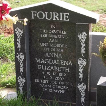 FOURIE Anna Magdalena Elizabeth 1912-2007