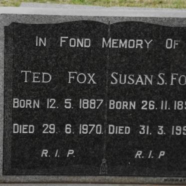 FOX Ted 1887-1970 &amp; Susan 1897-1990