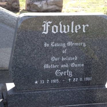 FOWLER Gerty 1915-1981