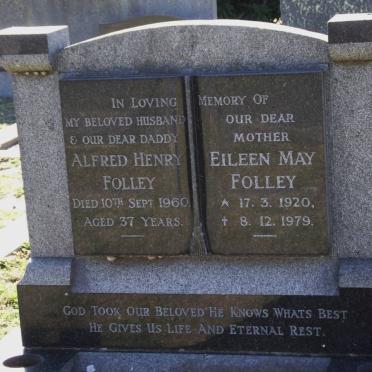 FOLLEY Alfred Henry -1960 &amp; Eileen May 1920-1979