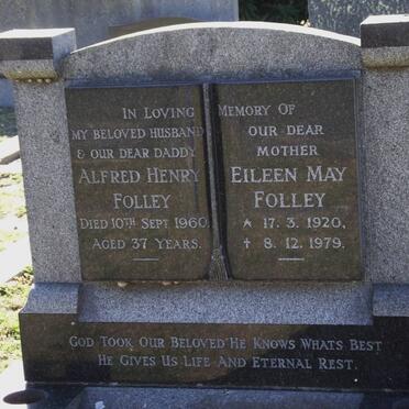 FOLLEY Alfred Henry -1960 &amp; Eileen May 1920-1979