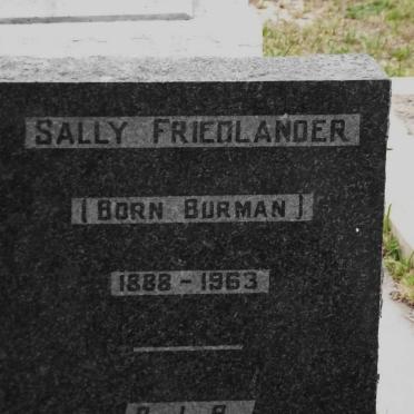 FRIEDLANDER Sally nee BURMAN 1888-1963