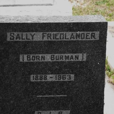 FRIEDLANDER Sally nee BURMAN 1888-1963