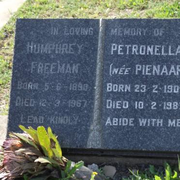 FREEMAN Humphrey 1890-1967 &amp; Petronella PIENAAR 1900-1987