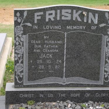 FRISKIN Jack 1924-1987