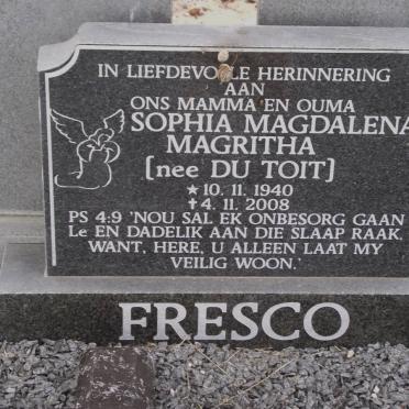 FRESCO Sophia Magdalena Magritha nee DU TOIT 1940-2008