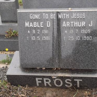 FROST Arthur J. 1905-1980 &amp; Mable D. 1911-1981