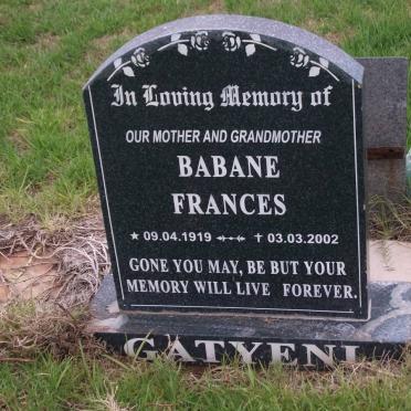 GATYENI Babane Frances 1919-2002