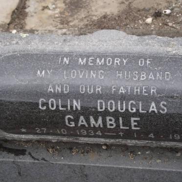 GAMBLE Colin Douglas 1934-1979