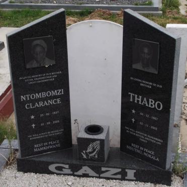 GAZI Ntombomzi Clarence 1937-2005 :: GAZI Thabo 1967-2002