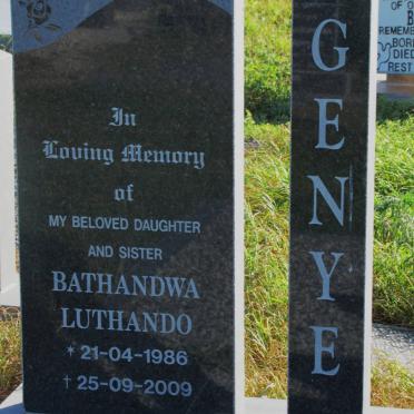 GENYE Bathandwa Luthando 1986-2009