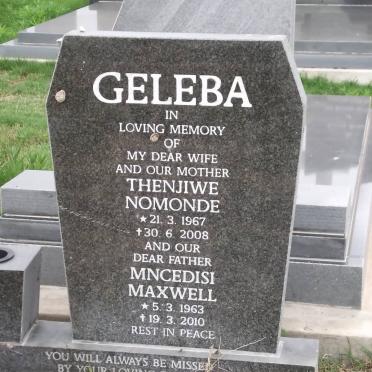GELEBA Mncedisi Maxwell 1963-2010 &amp; Thenjiwe Nomonde 1967-2008