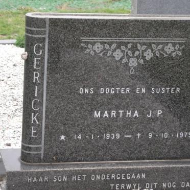 GERICKE Martha J.P. 1939-1975