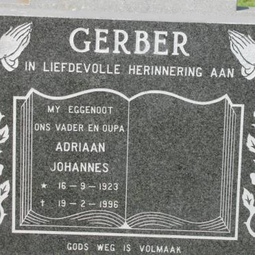 GERBER Adriaan Johannes 1923-1996