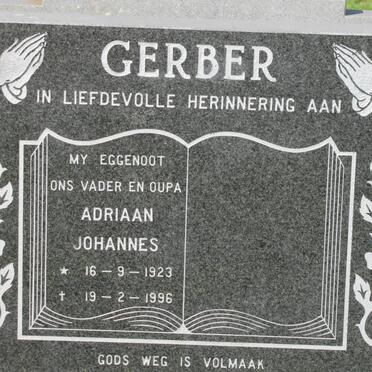 GERBER Adriaan Johannes 1923-1996