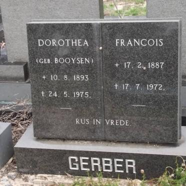 GERBER Francois 1887-1972 &amp; Dorothea BOOYSEN 1893-1975
