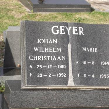 GEYER Johan Wilhelm Christiaan 1910-1992 &amp; Maria Magdalena 1914-1995