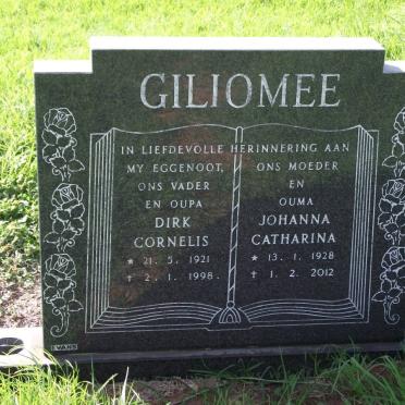 GILIOMEE Dirk Cornelis 1921-1998 &amp; Johanna Catharina 1928-2012