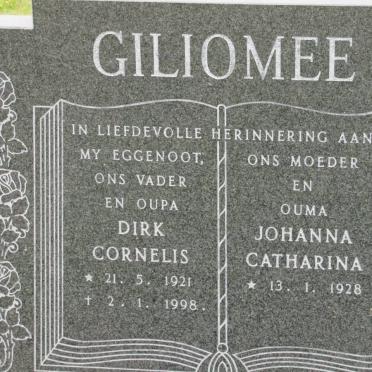 GILIOMEE Dirk Cornelis 1921-1998 &amp; Johanna Catharina 1928-