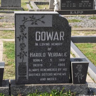 GOWAR Harold Verdale 1901-1969