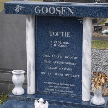 GOOSEN Toetie 1945-1996