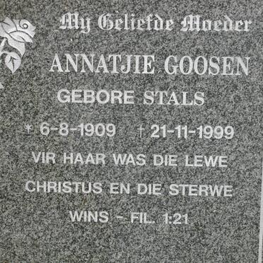 GOOSEN Annatjie nee STALS 1909-1999