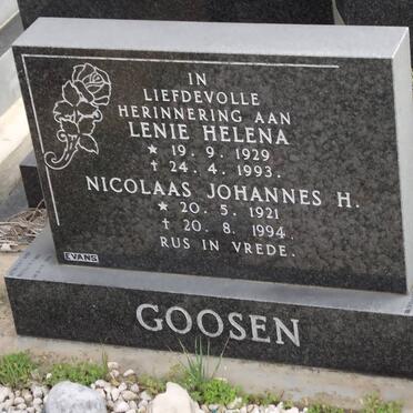 GOOSEN Nicolaas Johannes H. 1921-1994 &amp; Lenie Helena 1929-1993