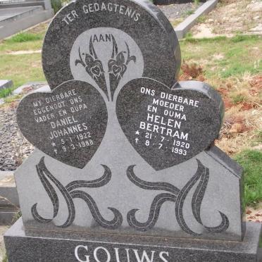 GOUWS Daniel Johannes 1922-1988 &amp; Helen Bertram 1920-1993